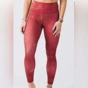 ZYIA red stay gold light n tight hi-rise 7/8 leggings -4-NWT!